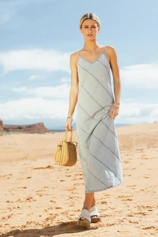Bohme Dresses Jeanne Denim Dress Light Wash 8211 Women