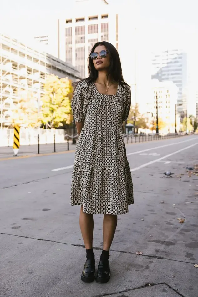 Bohme Dresses Kamila Printed Dress 8211 FINAL SALE Black 8211 Women