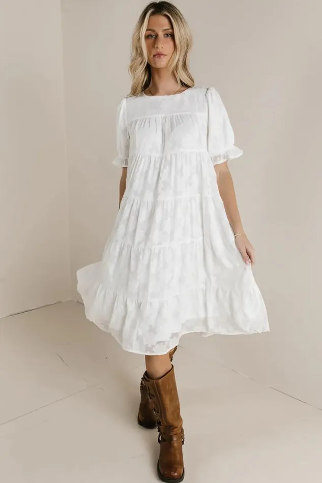 Bohme Dresses Karli Tiered Midi Dress In White White 8211 Women