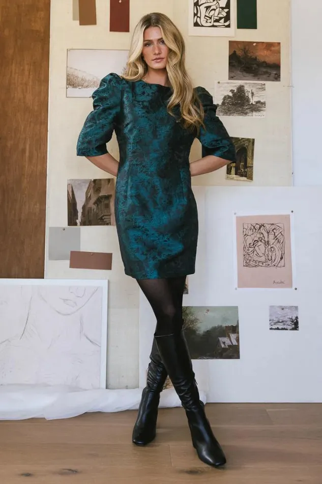 Bohme Dresses Kaylee Brocade Dress In Teal Teal 8211 Women Bohme Dresses Kaylee Brocade Dress In Teal Teal 8211 Women