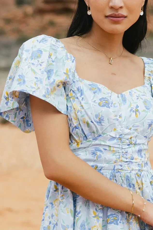 Bohme Dresses Kayra Floral Dress In Blue Blue 8211 Women Bohme Dresses Kayra Floral Dress In Blue Blue 8211 Women