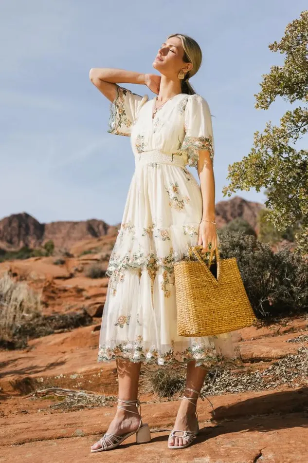 Bohme Dresses Kelsey Embroidered Mesh Dress Taupe 8211 Women Bohme Dresses Kelsey Embroidered Mesh Dress Taupe 8211 Women