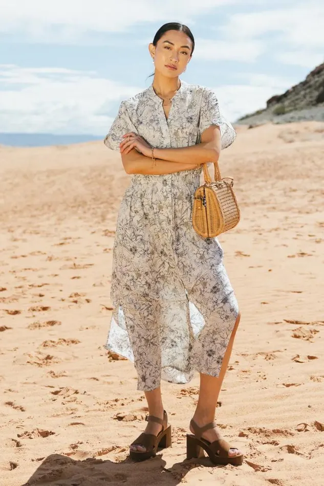 Bohme Dresses Maira Printed Dress In Sage Sage 8211 Women