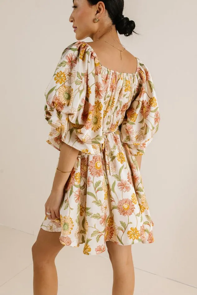Bohme Dresses Mariella Floral Mini Dress Ivory 8211 Women