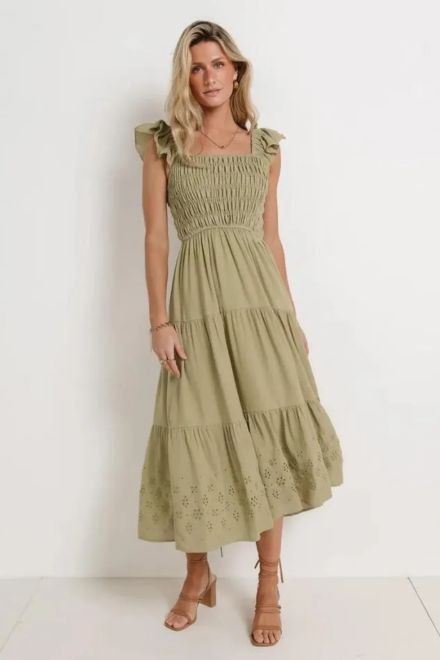 Bohme Dresses Maxton Midi Dress In Olive Olive 8211 Women Bohme Dresses Maxton Midi Dress In Olive Olive 8211 Women
