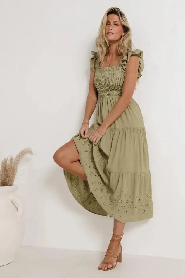 Bohme Dresses Maxton Midi Dress In Olive Olive 8211 Women Bohme Dresses Maxton Midi Dress In Olive Olive 8211 Women