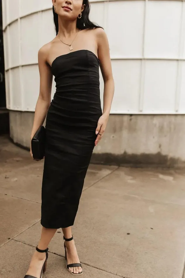 Bohme Dresses Micah Strapless Midi Dress In Black Black 8211 Women