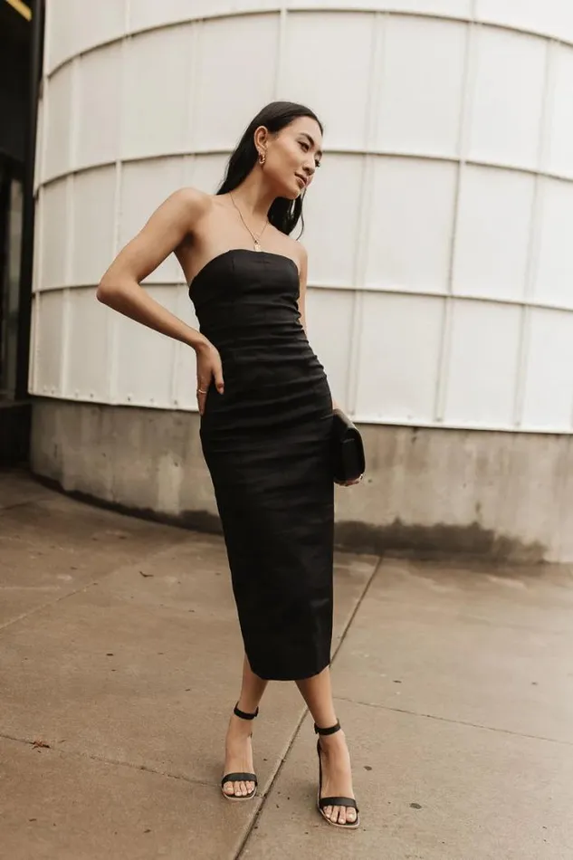 Bohme Dresses Micah Strapless Midi Dress In Black Black 8211 Women Bohme Dresses Micah Strapless Midi Dress In Black Black 8211 Women