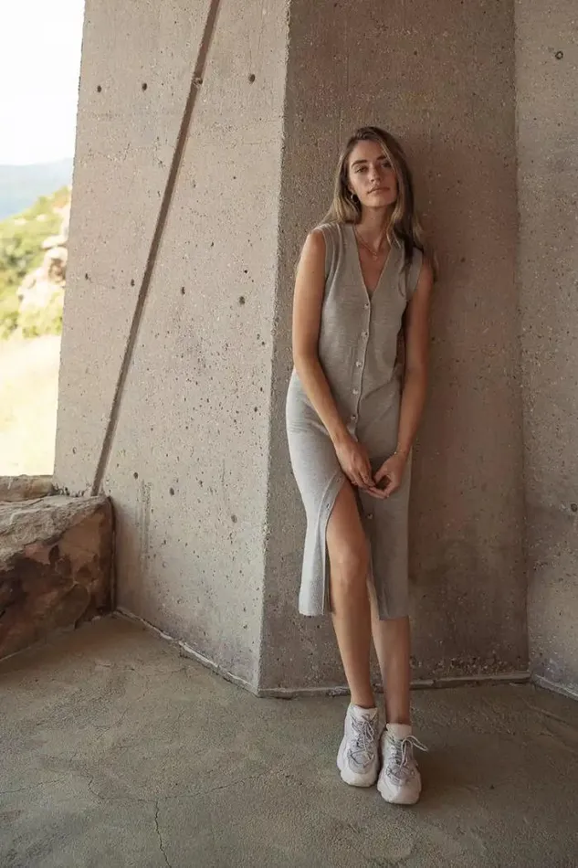 Bohme Dresses Parker Button Up Dress In Grey Grey 8211 Women
