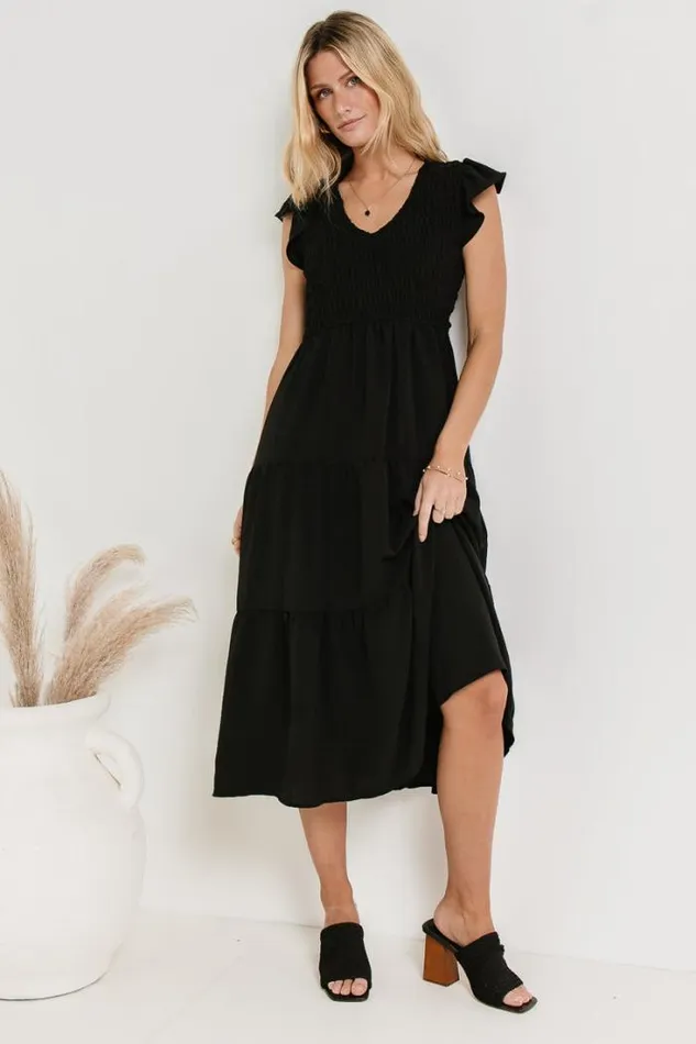 Bohme Dresses Rain Smocked Midi Dress In Black Black 8211 Women