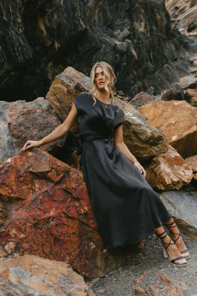 Bohme Dresses Rosalind Midi Dress In Black Black 8211 Women
