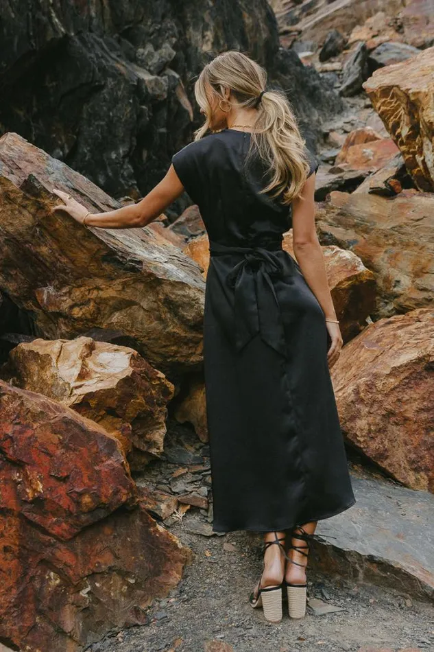 Bohme Dresses Rosalind Midi Dress In Black Black 8211 Women Bohme Dresses Rosalind Midi Dress In Black Black 8211 Women