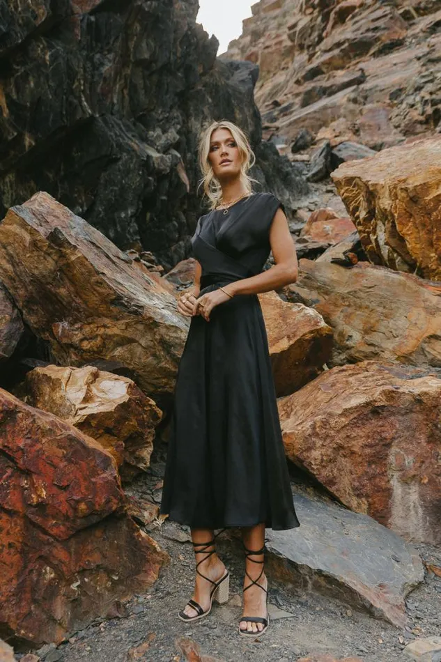 Bohme Dresses Rosalind Midi Dress In Black Black 8211 Women Bohme Dresses Rosalind Midi Dress In Black Black 8211 Women