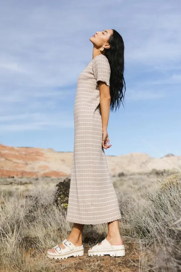 Bohme Dresses Striped Ribbed Sweater Dress Taupe 8211 Women Bohme Dresses Striped Ribbed Sweater Dress Taupe 8211 Women
