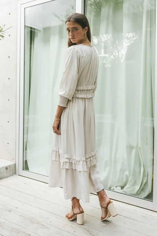 Bohme Dresses Willa Sleeved Ruffle Dress In Ivory Ivory 8211 Women Bohme Dresses Willa Sleeved Ruffle Dress In Ivory Ivory 8211 Women