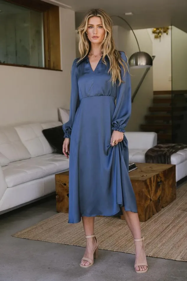 Bohme Dresses Zendaya Midi Dress 8211 FINAL SALE Blue 8211 Women