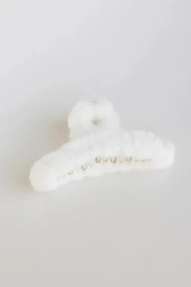 Bohme Hair Accessories Fuzzy Claw Clip In Cream Cream 8211 Women