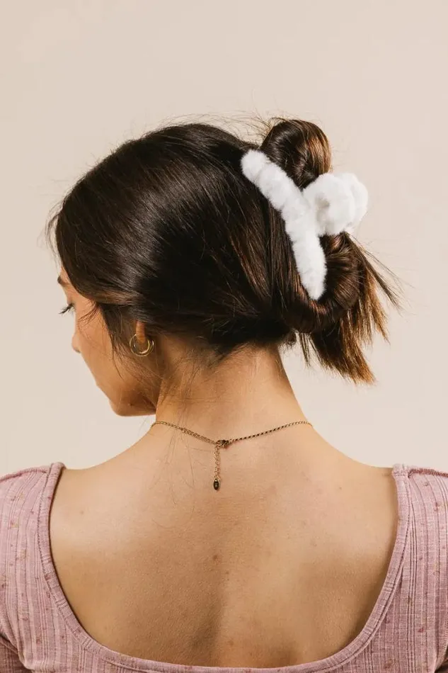 Bohme Hair Accessories Fuzzy Claw Clip In Cream Cream 8211 Women