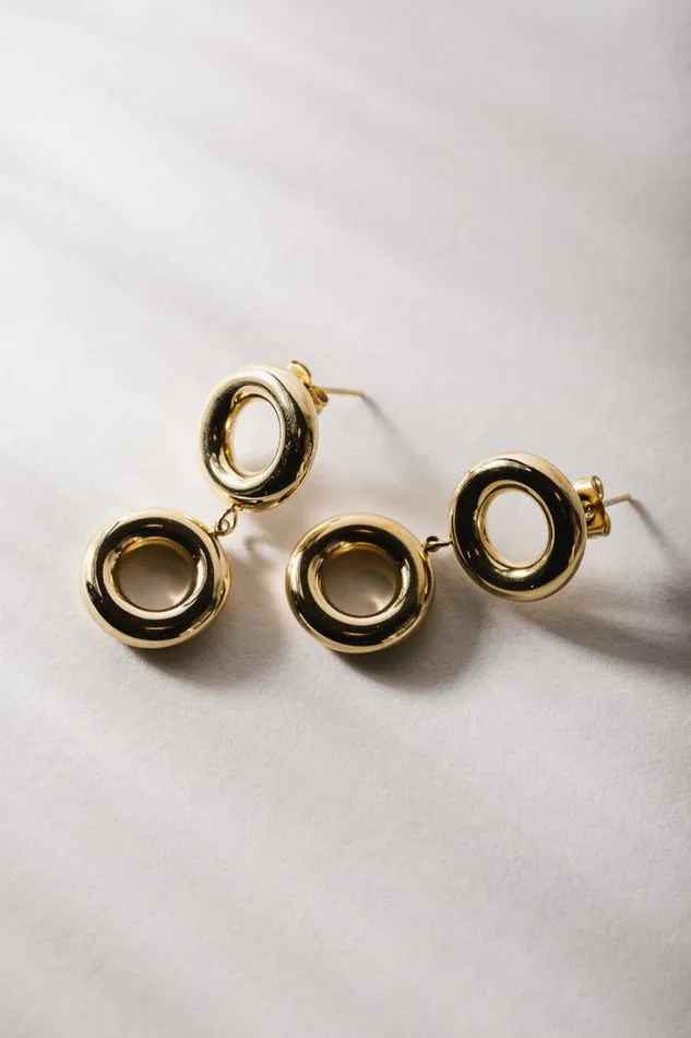 Bohme Jewelry Double Circle Earrings Gold 8211 Women