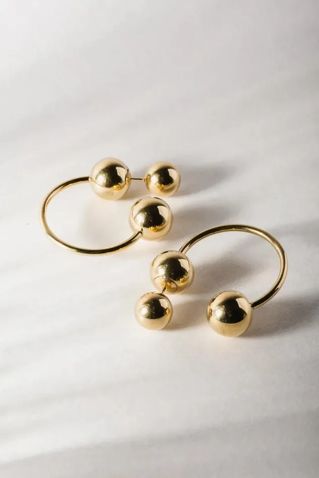 Bohme Jewelry Double Sided Open Hoop Earrings Gold 8211 Women