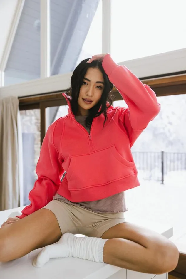 Bohme Loungewear Alyssa Half Zip In Coral Coral 8211 Women Bohme Loungewear Alyssa Half Zip In Coral Coral 8211 Women