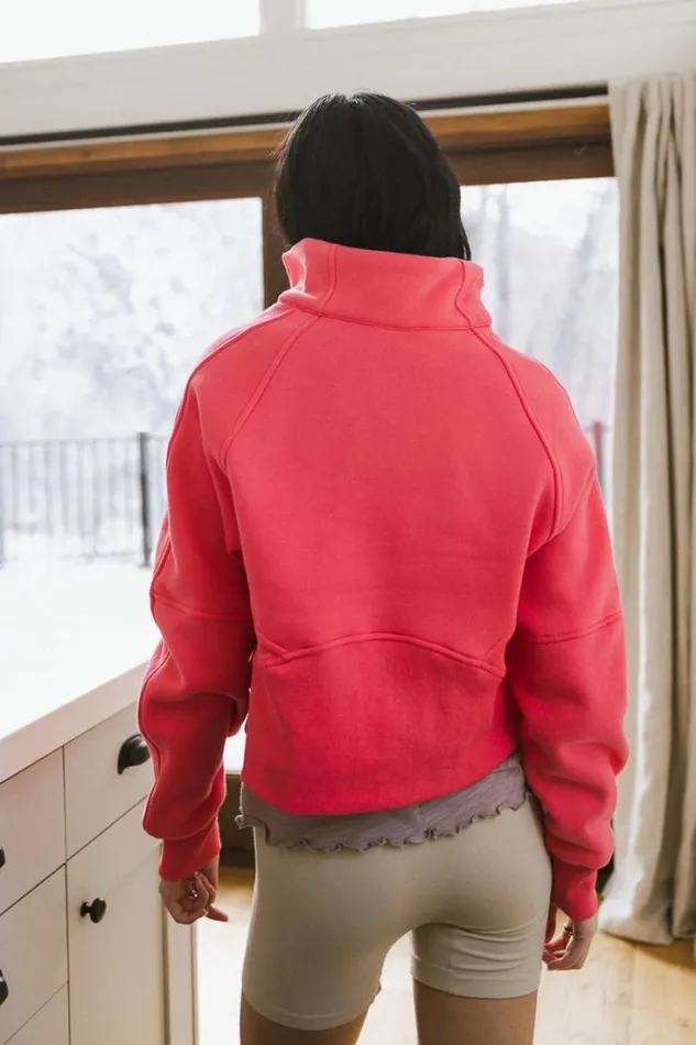 Bohme Loungewear Alyssa Half Zip In Coral Coral 8211 Women Bohme Loungewear Alyssa Half Zip In Coral Coral 8211 Women