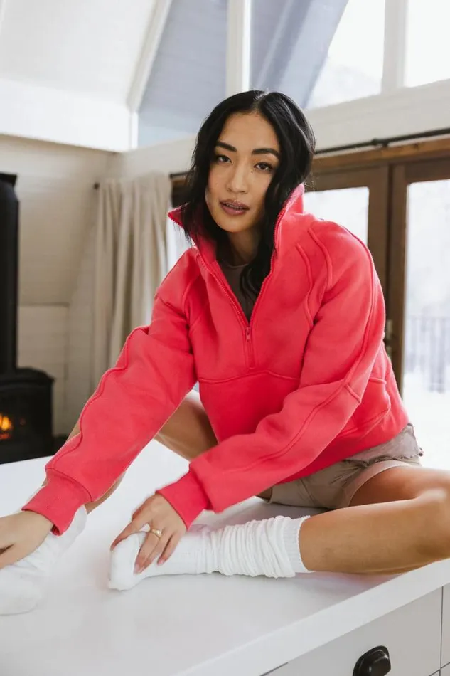 Bohme Loungewear Alyssa Half Zip In Coral Coral 8211 Women Bohme Loungewear Alyssa Half Zip In Coral Coral 8211 Women