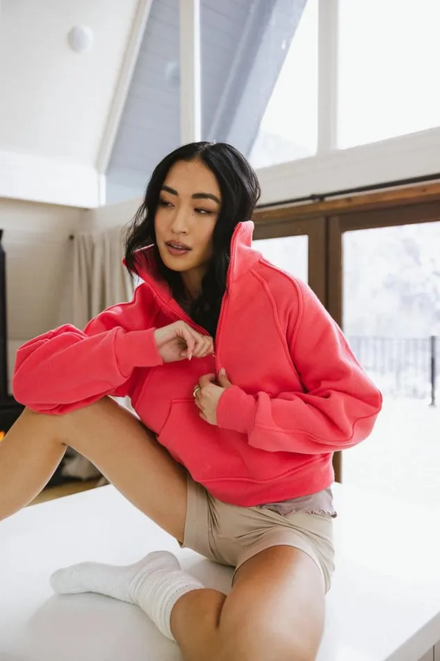Bohme Loungewear Alyssa Half Zip In Coral Coral 8211 Women Bohme Loungewear Alyssa Half Zip In Coral Coral 8211 Women
