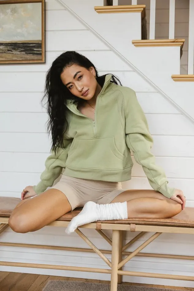 Bohme Loungewear Alyssa Half Zip In Sage Sage 8211 Women Bohme Loungewear Alyssa Half Zip In Sage Sage 8211 Women