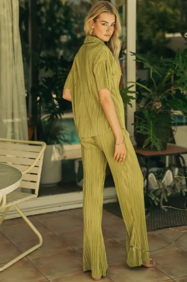 Bohme Loungewear Clara Ribbed Pants In Green Green 8211 Women Bohme Loungewear Clara Ribbed Pants In Green Green 8211 Women