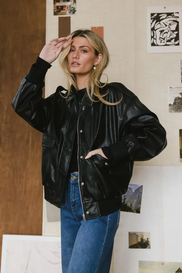 Bohme Outerwear Call Me Back Vegan Jacket In Black Black 8211 Women Bohme Outerwear Call Me Back Vegan Jacket In Black Black 8211 Women
