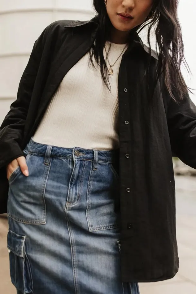Bohme Outerwear Parker Oversized Jacket In Black Black 8211 Women