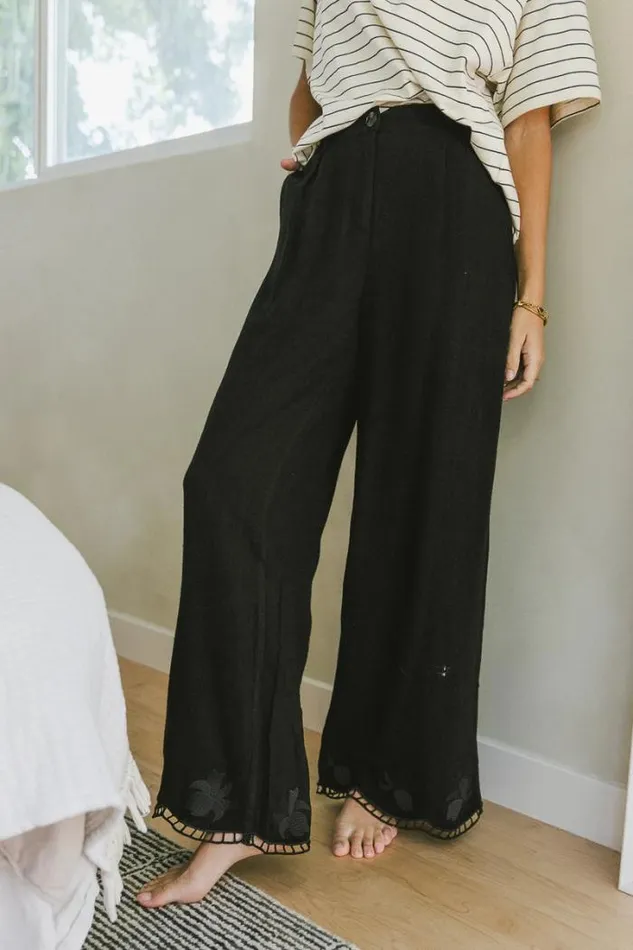 Bohme Sets Katniss Embroidered Pants In Black Black 8211 Women Bohme Sets Katniss Embroidered Pants In Black Black 8211 Women