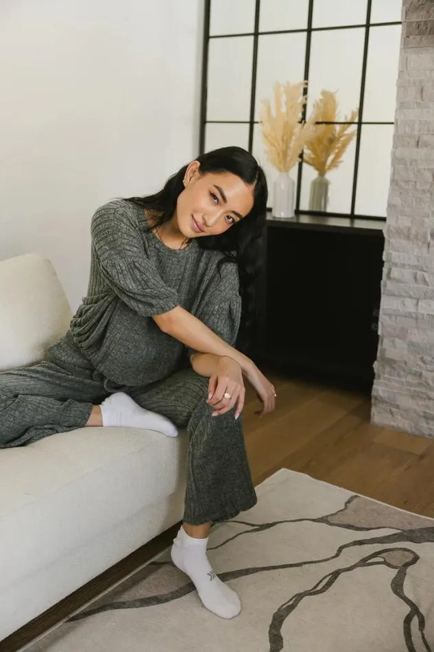 Bohme Sets Keiko Ribbed Top In Green 8211 FINAL SALE Green 8211 Women Bohme Sets Keiko Ribbed Top In Green 8211 FINAL SALE Green 8211 Women