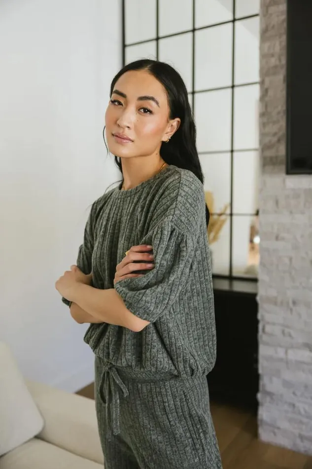 Bohme Sets Keiko Ribbed Top In Green 8211 FINAL SALE Green 8211 Women Bohme Sets Keiko Ribbed Top In Green 8211 FINAL SALE Green 8211 Women