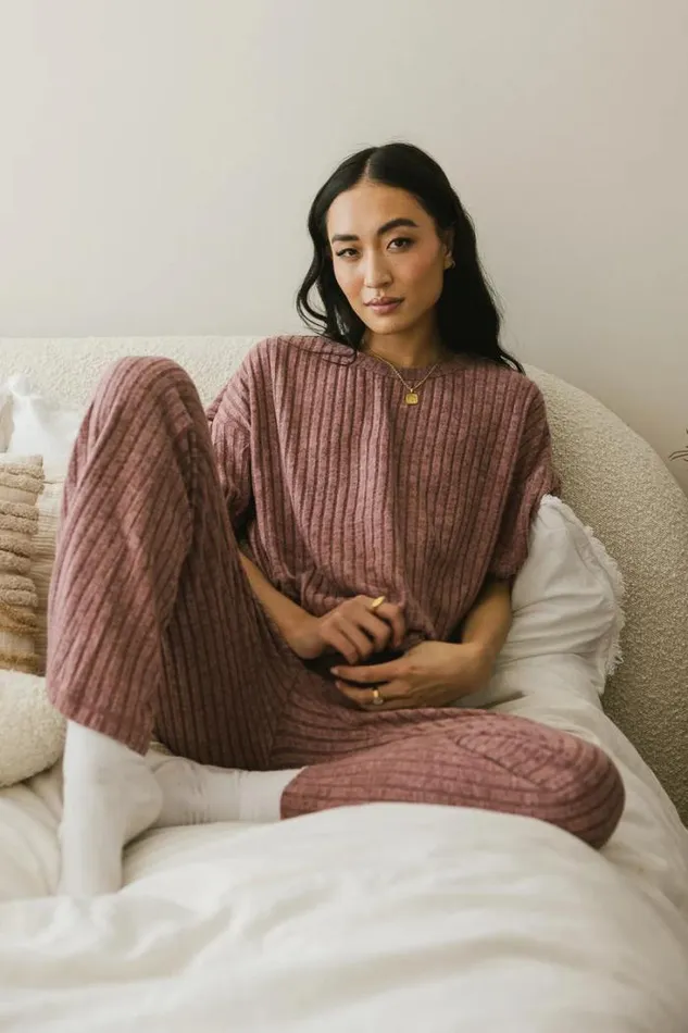 Bohme Sets Keiko Ribbed Top In Mauve 8211 FINAL SALE Mauve 8211 Women