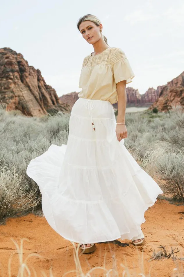 Bohme Skirts Baylin Tiered Skirt In White White 8211 Women