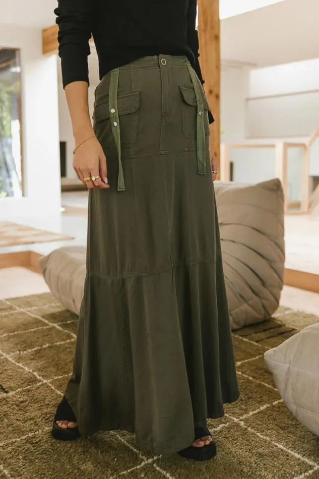 Bohme Skirts Hadlee Utility Maxi Skirt In Olive 8211 FINAL SALE Olive 8211 Women Bohme Skirts Hadlee Utility Maxi Skirt In Olive 8211 FINAL SALE Olive 8211 Women