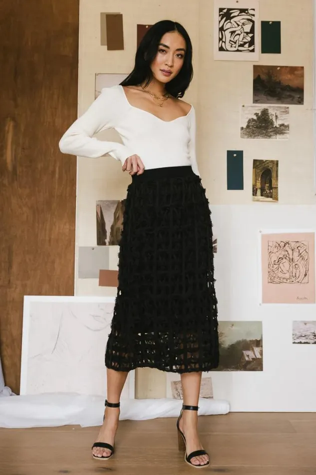 Bohme Skirts Open Cage Knit Skirt In Black Black 8211 Women