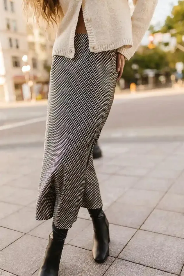 Bohme Skirts Shawn Houndstooth Skirt Black 8211 Women