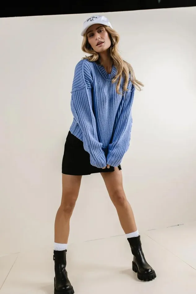 Bohme Sweaters Daniela Ribbed Sweater In Blue Blue 8211 Women