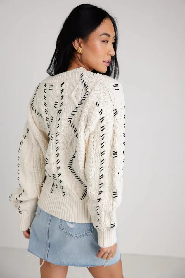Bohme Sweaters Milani Cable Knit Sweater Cream 8211 Women Bohme Sweaters Milani Cable Knit Sweater Cream 8211 Women