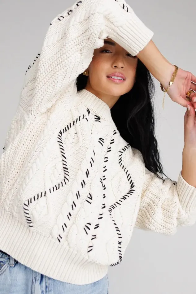 Bohme Sweaters Milani Cable Knit Sweater Cream 8211 Women Bohme Sweaters Milani Cable Knit Sweater Cream 8211 Women