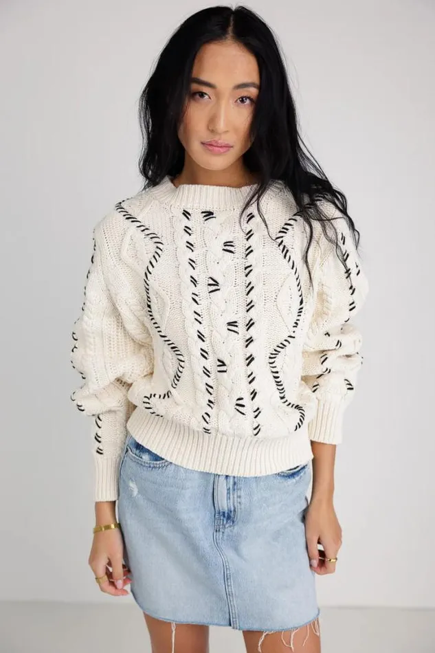 Bohme Sweaters Milani Cable Knit Sweater Cream 8211 Women Bohme Sweaters Milani Cable Knit Sweater Cream 8211 Women