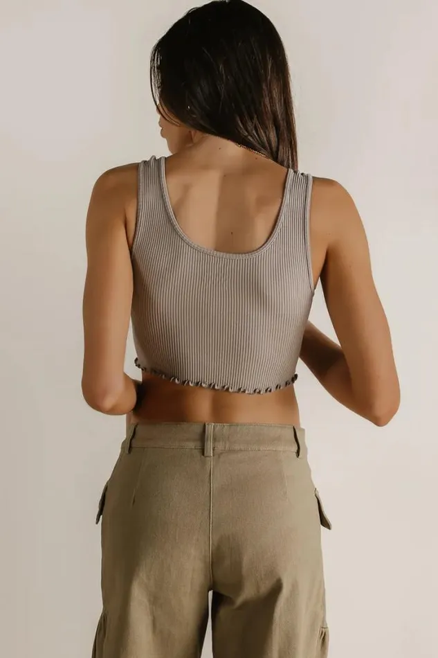 Bohme Tees and Tanks Everleigh Cropped Tank In Taupe Taupe 8211 Women Bohme Tees and Tanks Everleigh Cropped Tank In Taupe Taupe 8211 Women