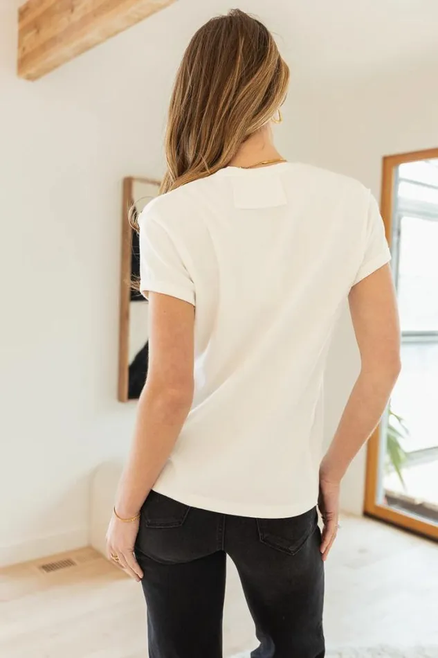 Bohme Tees and Tanks Marissa Tee In White 8211 FINAL SALE White 8211 Women Bohme Tees and Tanks Marissa Tee In White 8211 FINAL SALE White 8211 Women