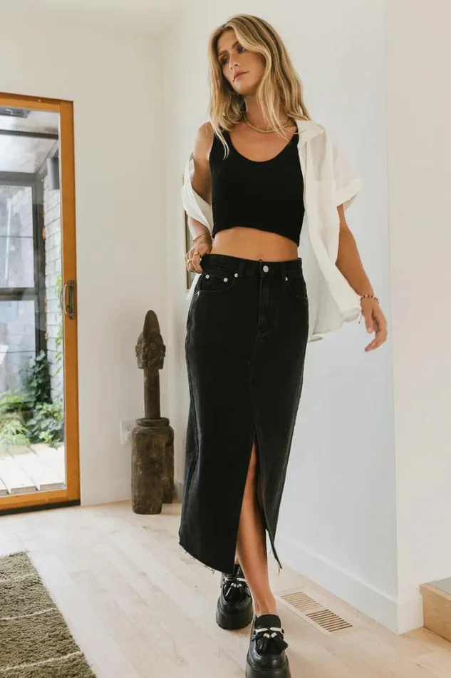 Bohme Tees and Tanks Nina Cropped Tank In Black 8211 FINAL SALE Black 8211 Women