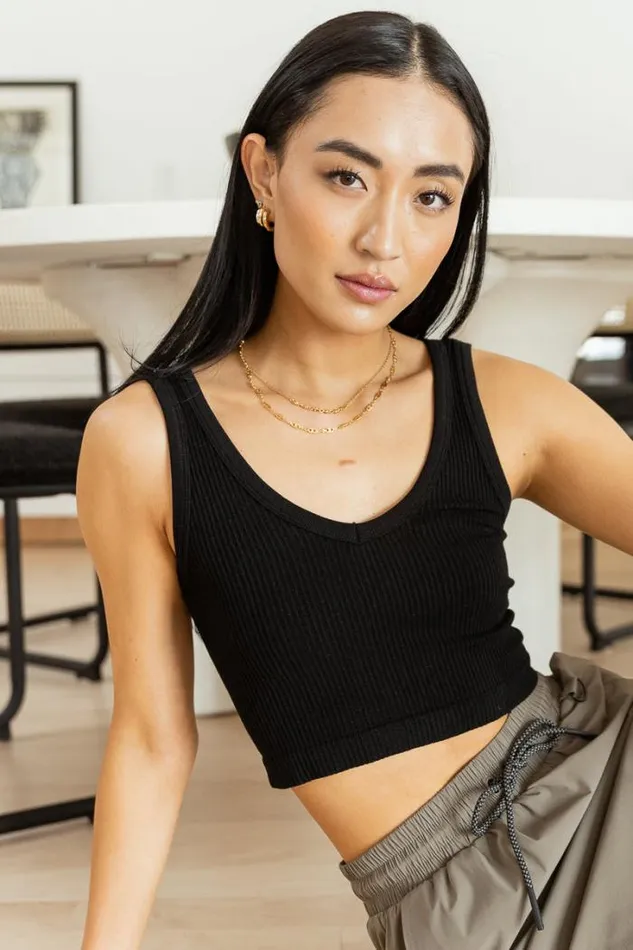Bohme Tees and Tanks Nina Cropped Tank In Black 8211 FINAL SALE Black 8211 Women Bohme Tees and Tanks Nina Cropped Tank In Black 8211 FINAL SALE Black 8211 Women