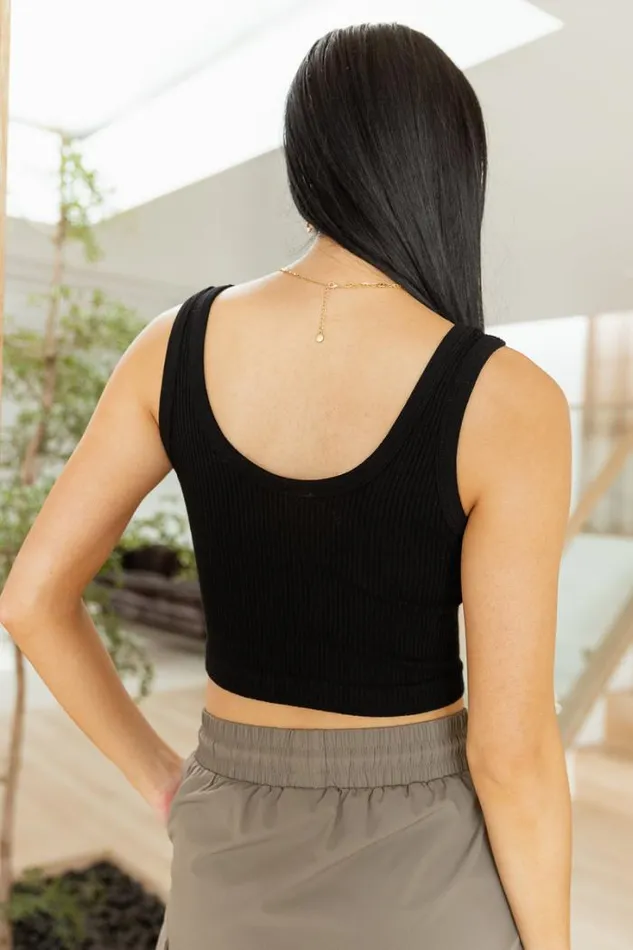 Bohme Tees and Tanks Nina Cropped Tank In Black 8211 FINAL SALE Black 8211 Women Bohme Tees and Tanks Nina Cropped Tank In Black 8211 FINAL SALE Black 8211 Women