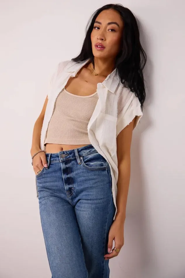 Bohme Tops Adrian Textured Button Up In Cream Cream 8211 Women Bohme Tops Adrian Textured Button Up In Cream Cream 8211 Women